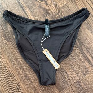 Skims Black Mid Coverage Bikini Bottoms Small